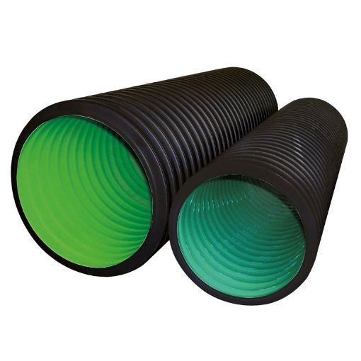 Picture of TWDr 600mm x 6m METRO DRAIN SOLID T/WALL PIPE P/E - BBA
