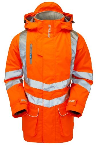 Picture of PULSAR Rail Unlined Storm Coat-Orange