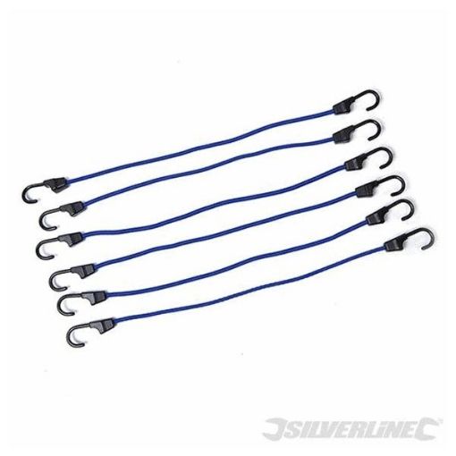 600mm Bungee Cords 6-Pack | Heavy-Duty Elastic Straps with Hooks
