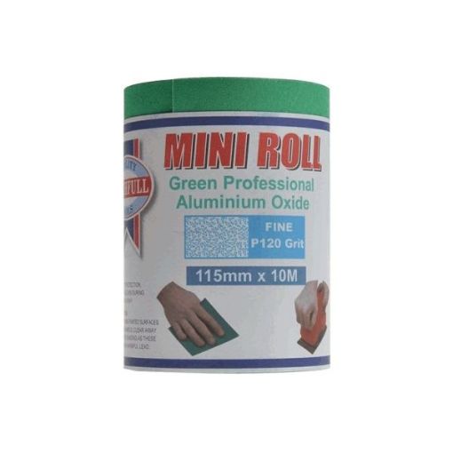 Picture of Faithfull  Aluminium Oxide Sanding Paper Roll Green 115mm x 10m 120g