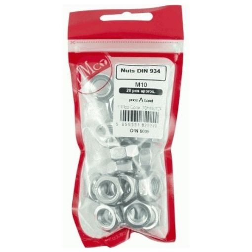 Picture of Hex Nut DIN 934 - BZP M10 20 PCS