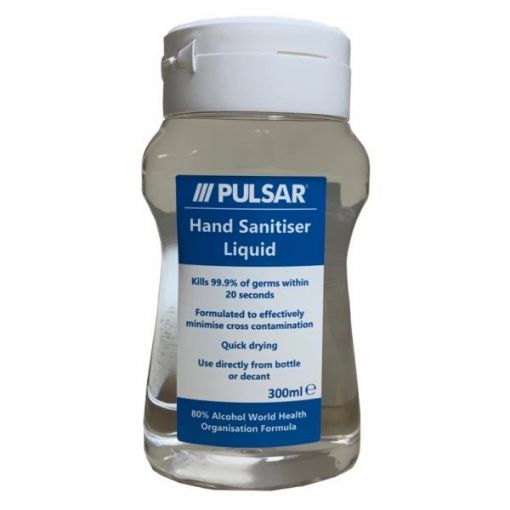 Picture of PULSAR Hand Sanitiser Liquid 300ml 80% Ethanol
Kills 99.9% of Germs