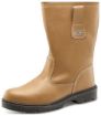 Picture of Tan Leather Warm Lined Safety Rigger Boots Size 6