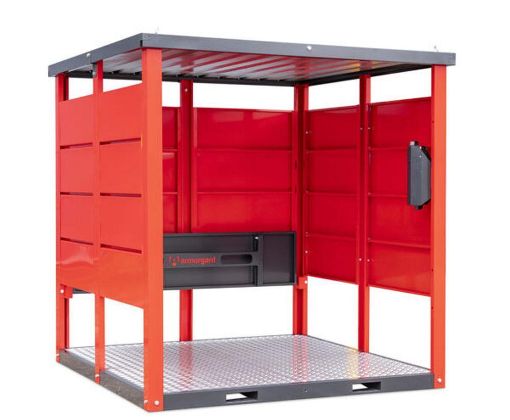 Picture of Flat Packed smoking / vaping shelter, with bench.