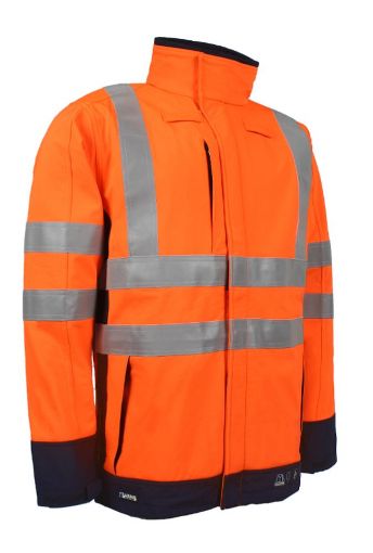 Picture of MULTINORM HI-VIS SOFTSHELL JACKET - Orange/Navy