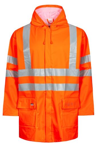 Picture of FLAME RETARDANT HI-VIS RAIN JACKET - Orange