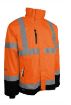 Picture of BREATHABLE HI-VIS RAIN JACKET - Orange/Navy