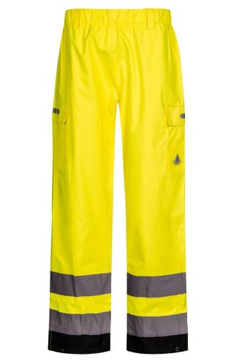 Picture of BREATHABLE HI-VIS RAIN TROUSERS - Yellow/Navy