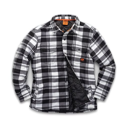 Picture of Scruffs Worker Padded Checked Shirt Black/White