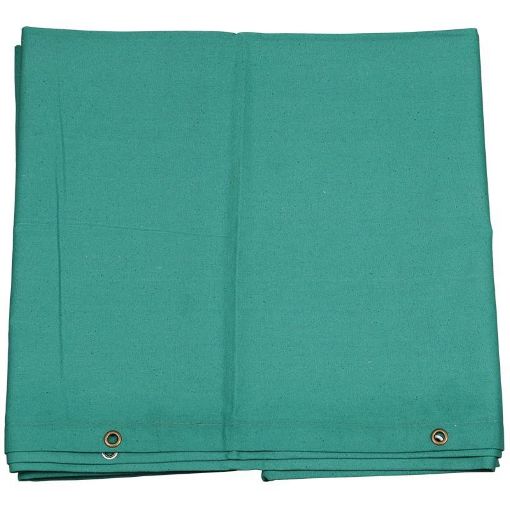 Picture of Green Canvas Weld Curtain 8x6